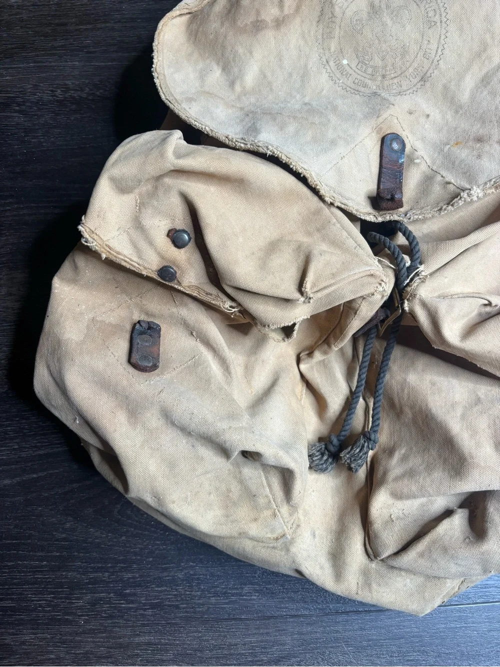 Vintage Boy Scouts Of America Brown Canvas Backpack Rare Collectible Antique